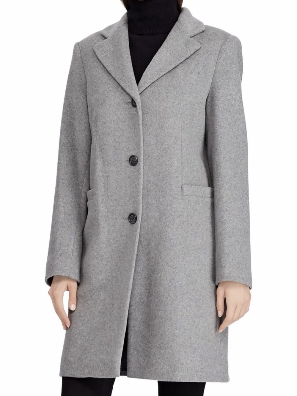 Lauren Ralph Lauren Gray Wool Blend Coat Size 6 Like New